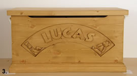 Toybox customised with the name Lucas.